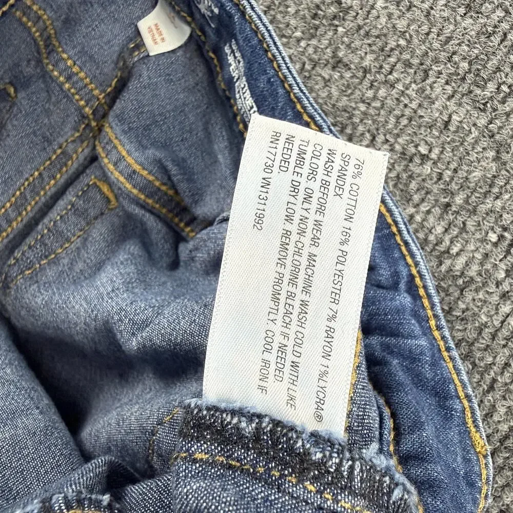 Cat & Jack Jeans Youth 14 Blue Straight Super Stretch Denim Adjustable Waist‎